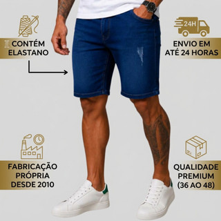Bermudas Jeans Masculinas Elastano Confortavel Short Masculino Premium Do 36 Ao 48 Promocao Envio Imediato