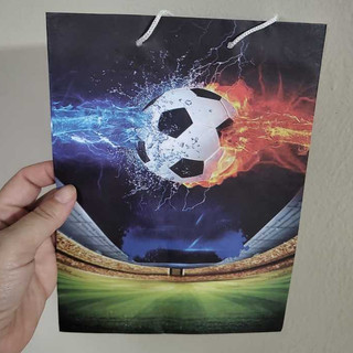 10-50  Sacolas de Papel Futebol Bola 25x17x6 cm frente  verso diferentes bolsa Festa Lembrancinha Surpresa