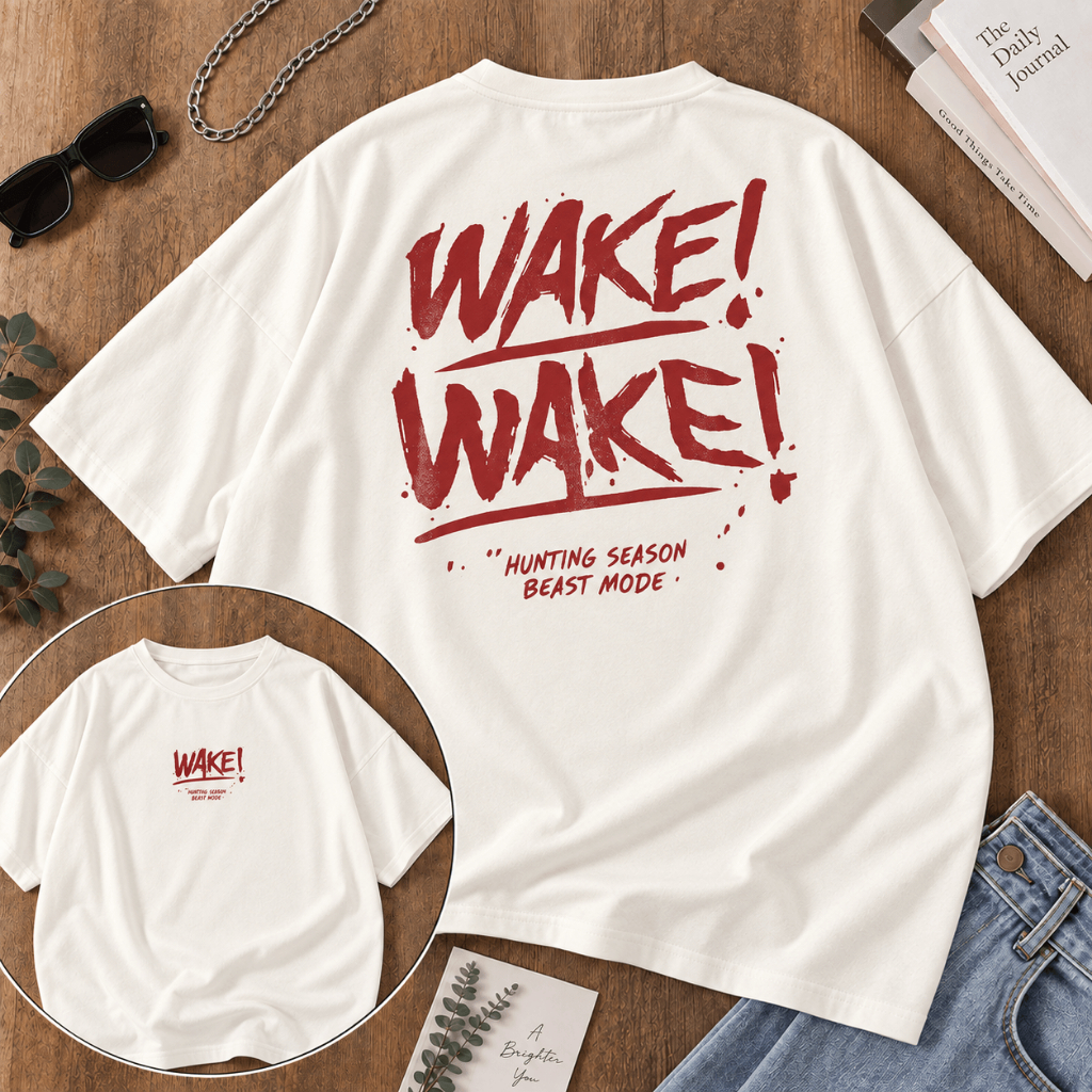 [Camiseta Premium Algodão]JOJO Oversized Basica Masculina E Feminina(Unissex) Wake Wake Blusa Folgada Academia Treino