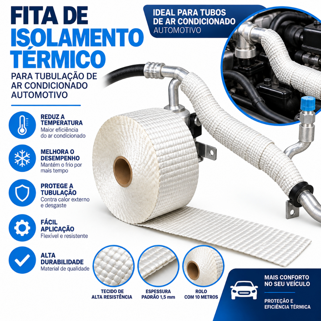 Fita Termica p/ Isolar Tubulação Ar Condicionado 03 Metros