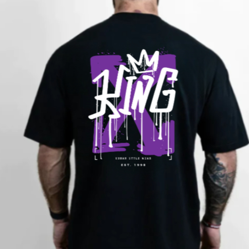 Camiseta Treino Academia King Maromba Coroa Confortavel Camisa Oversized Unissex Blusao