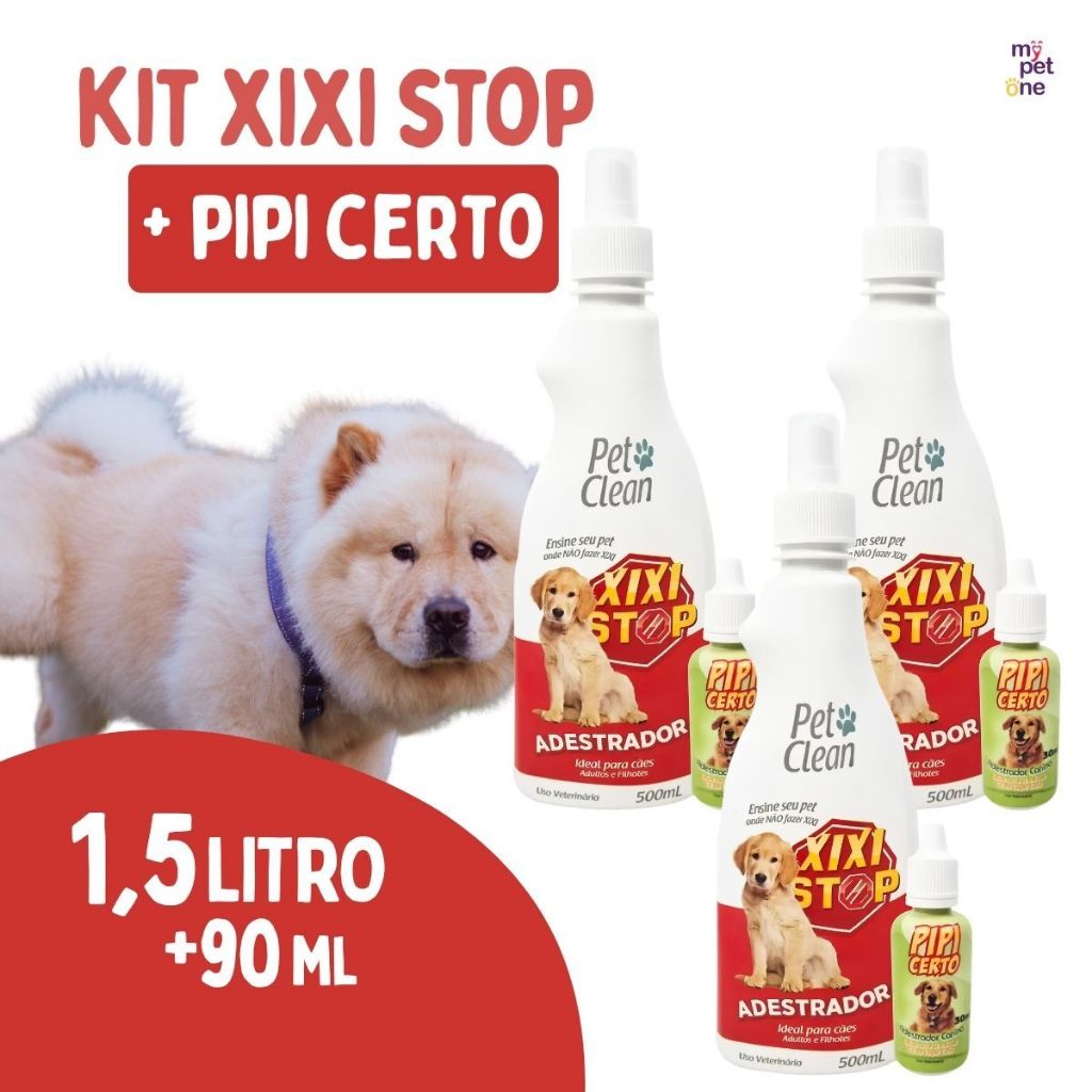 Kit 3 Educador Sanitário Pet Clean Xixi Stop + Pipi Certo para Cães