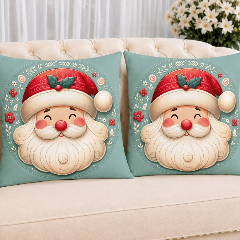 KIT 2 Capas Para Almofadas Decorativas de Luxo, Estilo Moderno Feliz Natal Lar Amor Sublimadas 45x45