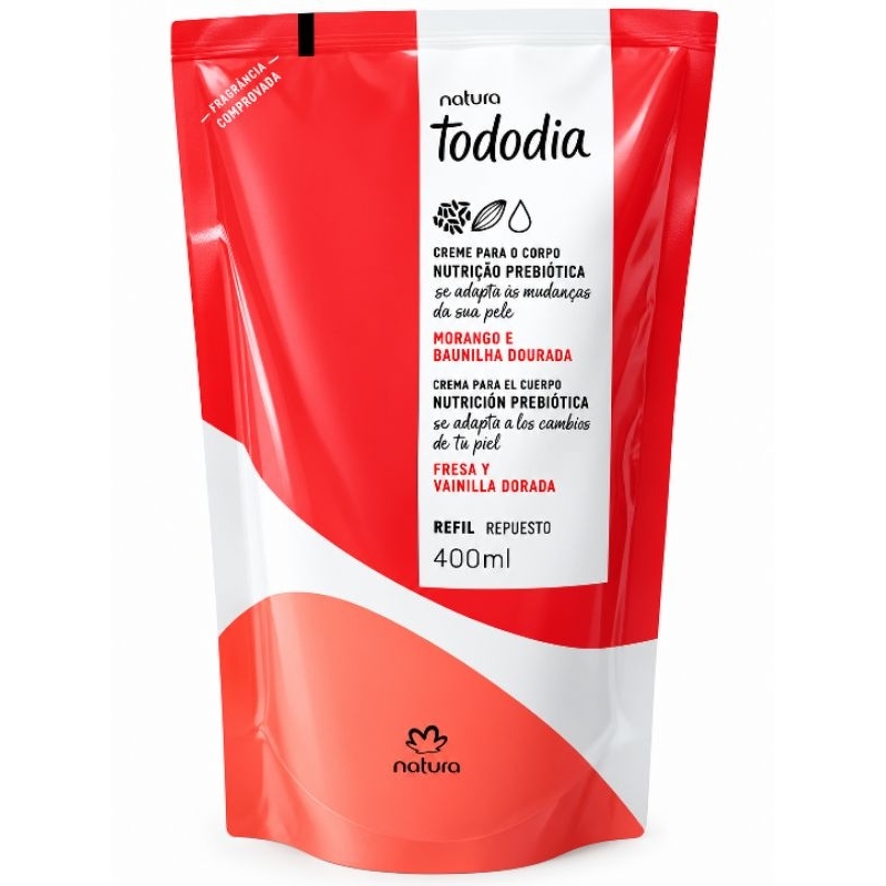 Refil Creme Desodorante Nutritivo para o Corpo Tododia Morango e Baunilha Dourada
