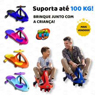 Carrinho Gira Gira Car Infantil Rolimã Luz Led Nas Rodas Suporta Até 100 Kg Plasmacar Veiculo Fênix