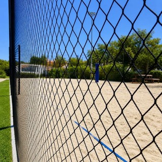 Rede Tela Proteção 5,0m x 2,0m Quadra Beach Tennis Futevôlei Polipropileno UV Fio 2mm Malha 4x4