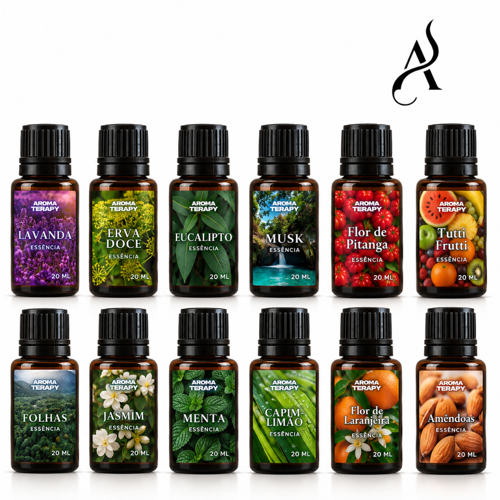 Essências Hidrossolúveis Para Umidificador 20ml a Base de Água | Difusor de Ar e Ambiente Hidrossolúveis