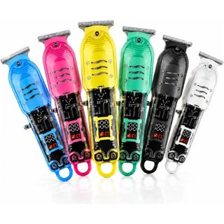 Máquina De Cortar Cabelo Profissional Smart Lcd Barbeador Elétrico Transparente Sem Fio Para Homens