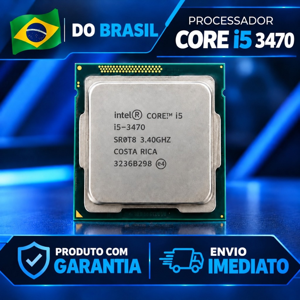 Processador Core I5 3470 Intel LGA 1155 3.2GHz 3.6GHz Turbo 4 Nucleos 4 Threads 6MB Cache Desktop
