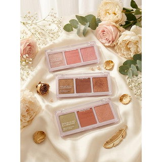 Trio Blush e Iluminador Ruby Rose - Alta Pigmentação e Textura Aveludada para Rosto Radiante