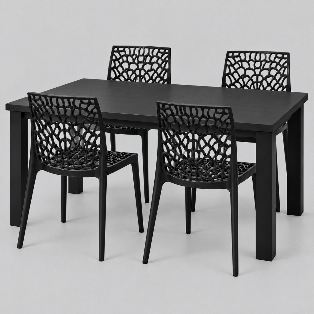 Mesa de Jantar com 4 Cadeiras Allegra – Ideal para Sala e Cozinha — imagem 2 de 2