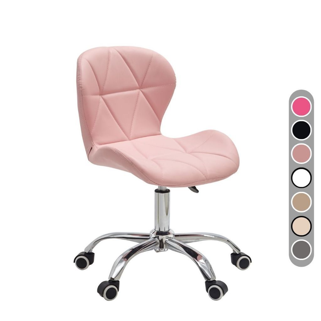 Cadeira Eiffel Slim Giratória com Estofado Penteadeira Base Cromada Evolux