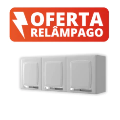 Armário de Cozinha Aéreo Itatiaia 3 Portas Rose Branco Neve