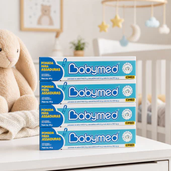 Kit C/4 Creme pomada para assadura bebê criança Babymed Azul Cimed 45g