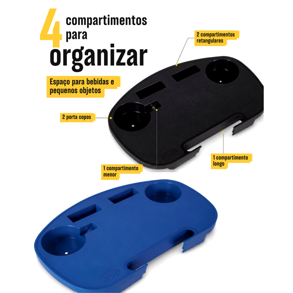 Mesa Portátil Para Cadeira De Praia Porta Copos Mor Cor Azul Ou Preta · foto 2