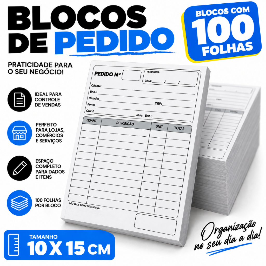 Bloco de Pedido 100 Folhas A6