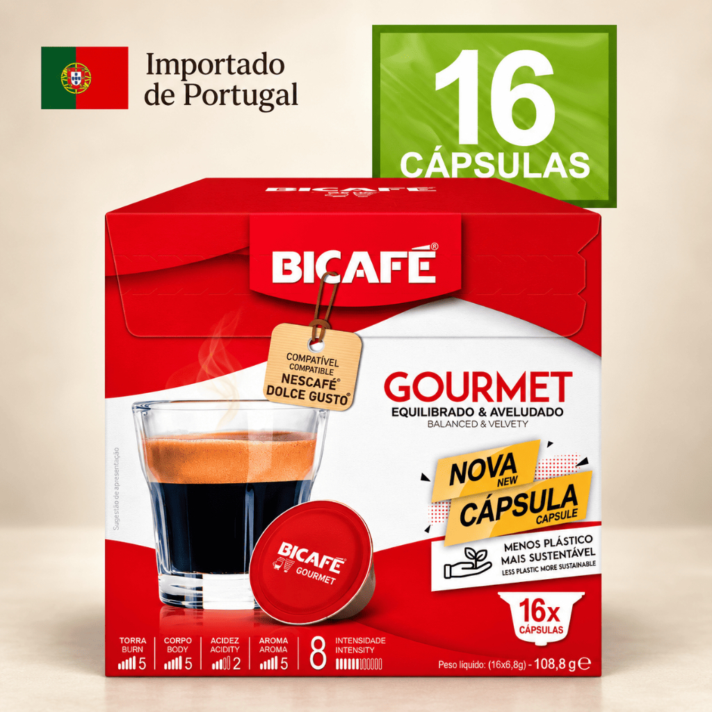 Café Gourmet Bicafé Compatível Maquinas Dolce Gusto 16 Cápsulas Importadas Intensidade 8