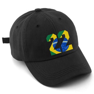Boné Preto 22 Bandeira do Brasil Estampado Premium Aba Curva Ajustável Patriota Boné Masculino Marrom Feminino Unissex