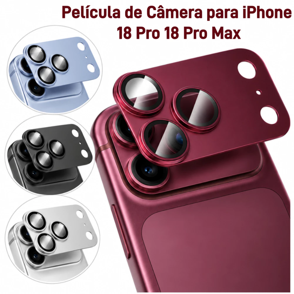 Película Protetora De Lentes Câmera Metal Para iPhone 18 Pro 18 Pro Max