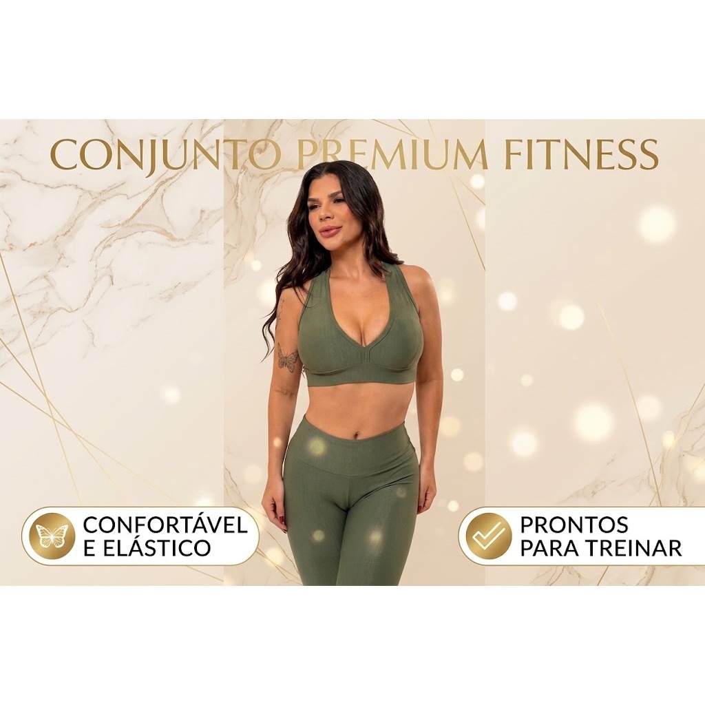 Conjunto Legging e Top Feminino Fitness Cintura Alta Academia Treino Roupas Femininas Moda Fitness Confortável