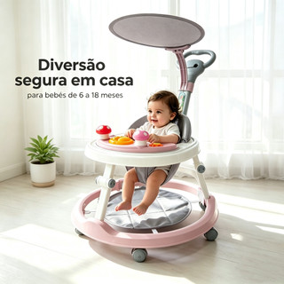 Andador Infantil Para Bebê Com Capota e Brinquedo Musical-Envio rápido
