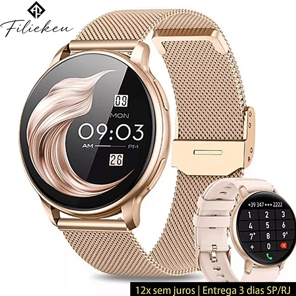 Smartwatch feminino relógio Esportivo Feminino à Prova d'Água com Bluetooth e Chamadas
