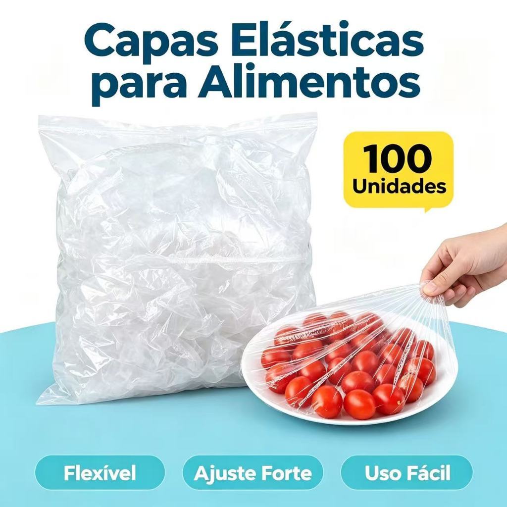 Kit 300, 200,100 Tampa De Plástico descartável para alimento Protetor Geladeira Saco Proteção Comida
