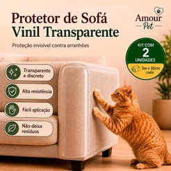 Kit 2 Protetor Sofá Anti Gatos Adesivo Transparente 3 Metros