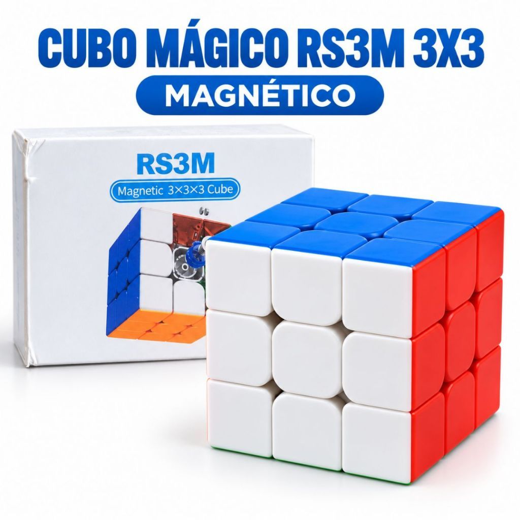 Cubo Mágico Moyu RS3M 3x3 Magnético com Kit Ajuste Profissional