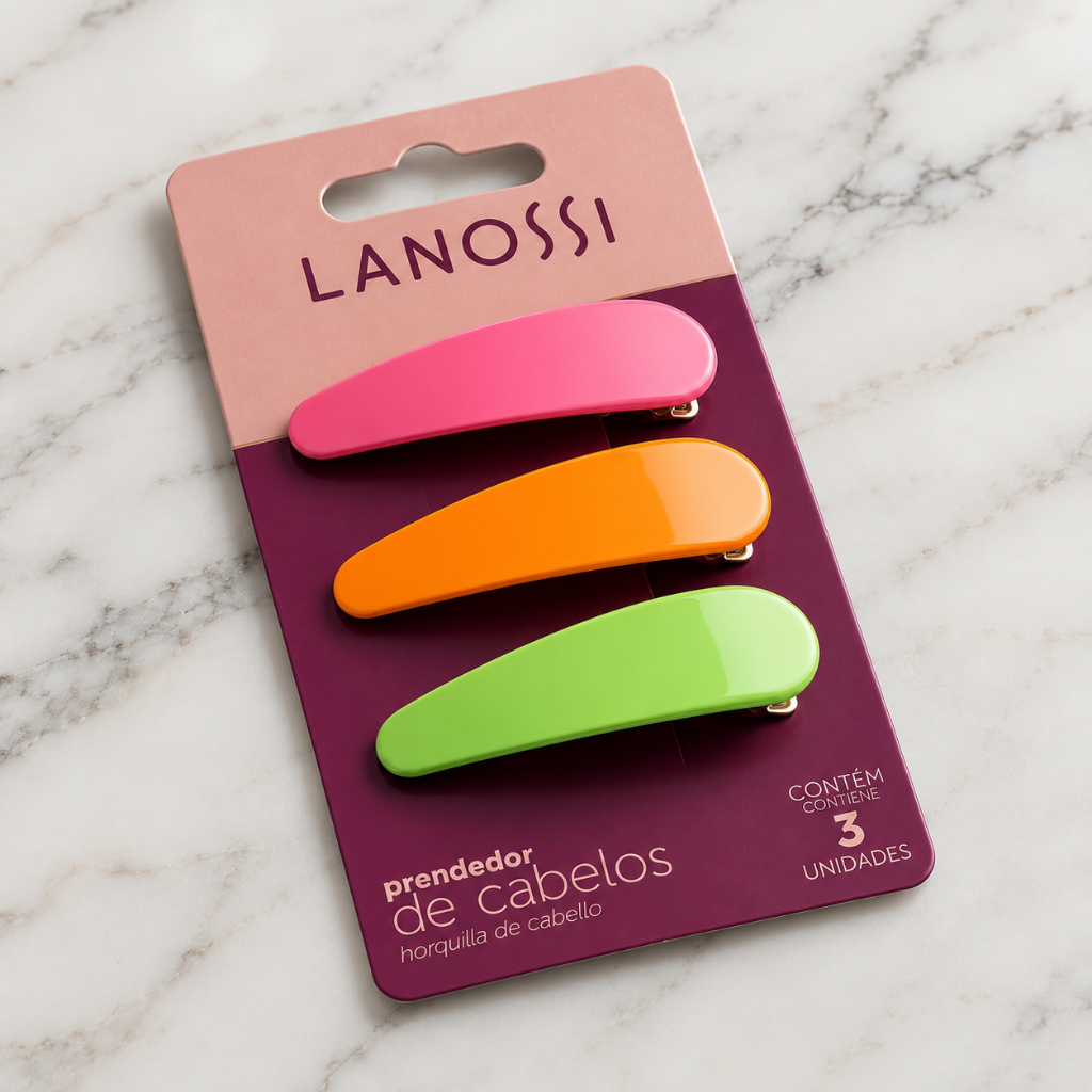 Tic Tac Prendedor De Cabelo Neon Lanossi