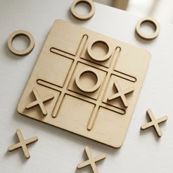 Mini Jogo da Velha em Mdf Compacto, Ideal para Família e Presente 8x8 cm