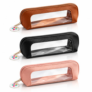 ANA1108 Necessaire Estojo Para Pincel de Maquiagem Couro PU Com Janela Visível Em PVC