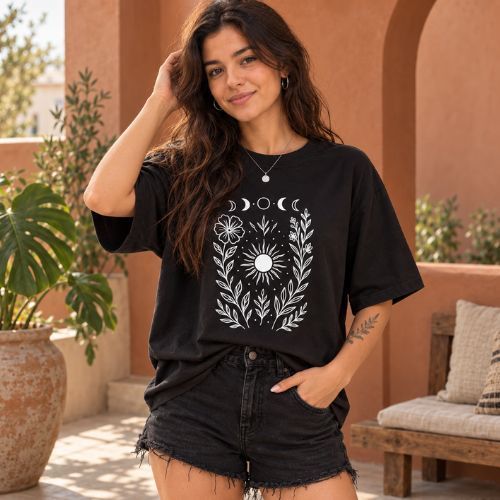 Camiseta Alma Solar Tshirt Básica Feminina 100% Algodão Malha Premium Alta Qualidade Confortável