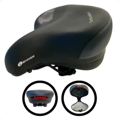 Banco Selim Celim Largo Confortavel Macio elastomero Bicicleta Bike Com porta objetos e sinalizador