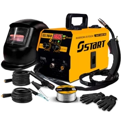 Kit Máquina De Solda Inversora 220v Start Easy Mig 160a 3 Em 1 Tig Com Máscara De Soldagem