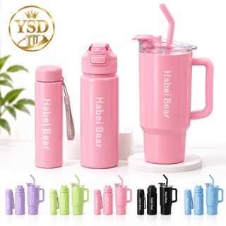 Kit 3 Peças 300ml + 500ml + 1200ml Copo com Canudo Garrafa com Bico para Academia