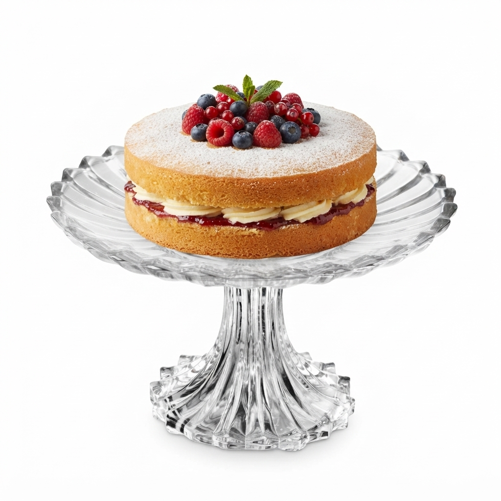 Prato com Pé para Doce Cristal Geneva 16cm Luxo Wolff Prato para Sobremesa Bolo Doces Mesa Posta Elegante Qualidade Casa