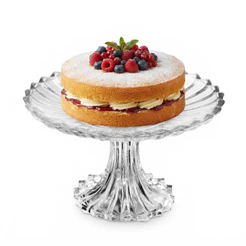 Prato com Pé para Doce Cristal Geneva 16cm Luxo Wolff Prato para Sobremesa Bolo Doces Mesa Posta Elegante Qualidade Casa