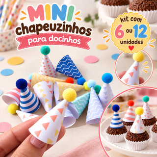 Mini chapeuzinhos para docinhos- Divertido/chapéu para docinhos/topo de doces/decoração festa infantil