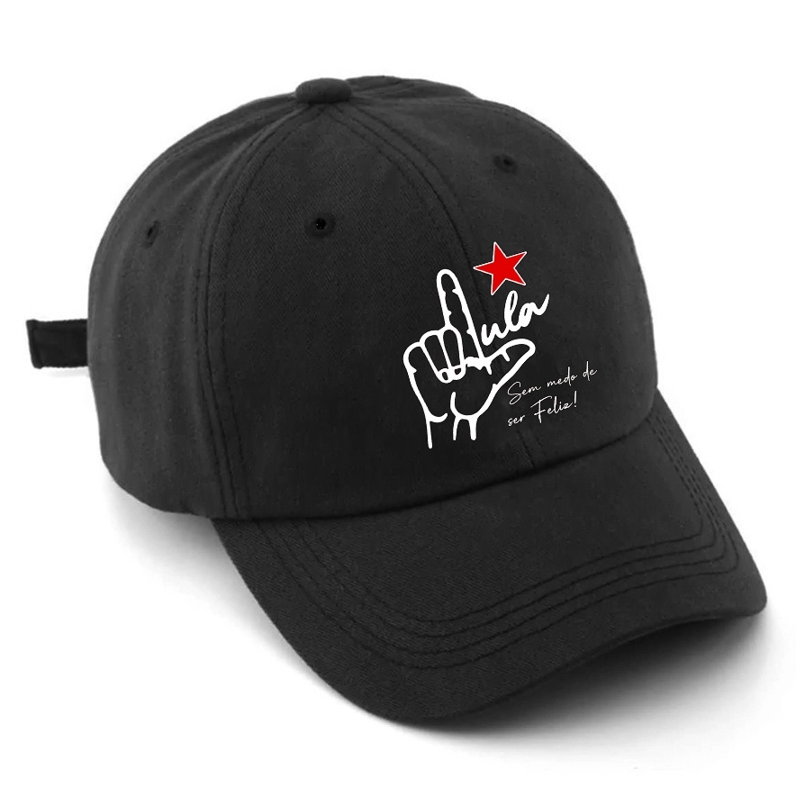 Boné Brasil 13 Feliz de Novo Boné Preto Masculino Brasil Trabalhador e Feminino Baseball Aba Curva Várias Cores Premium