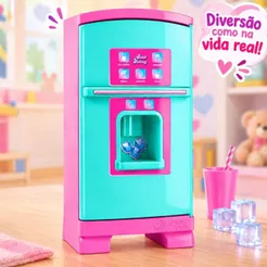 Geladeira De Brinquedo Infantil Grande Com Acessórios Faz de Conta - Sweet Fantasy Cardoso Toys