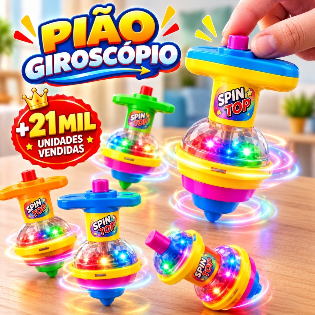 Kit 3/5/10/12/15 Pião Giroscópio Brinquedo Infantil Brincadeira Criança Lembrancinhas Presente