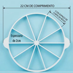 Marcador e Cortador de Bolo 10 e 12 Fatias Divisor de Bolo Uniforme Fatiador Prático Cozinha Confeitaria 22x2cm