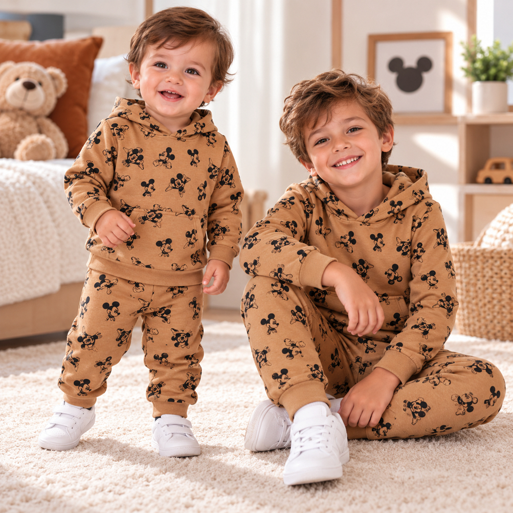 Conjunto Moletom Com Capuz e Calça Infantil Menino  100% Algodão