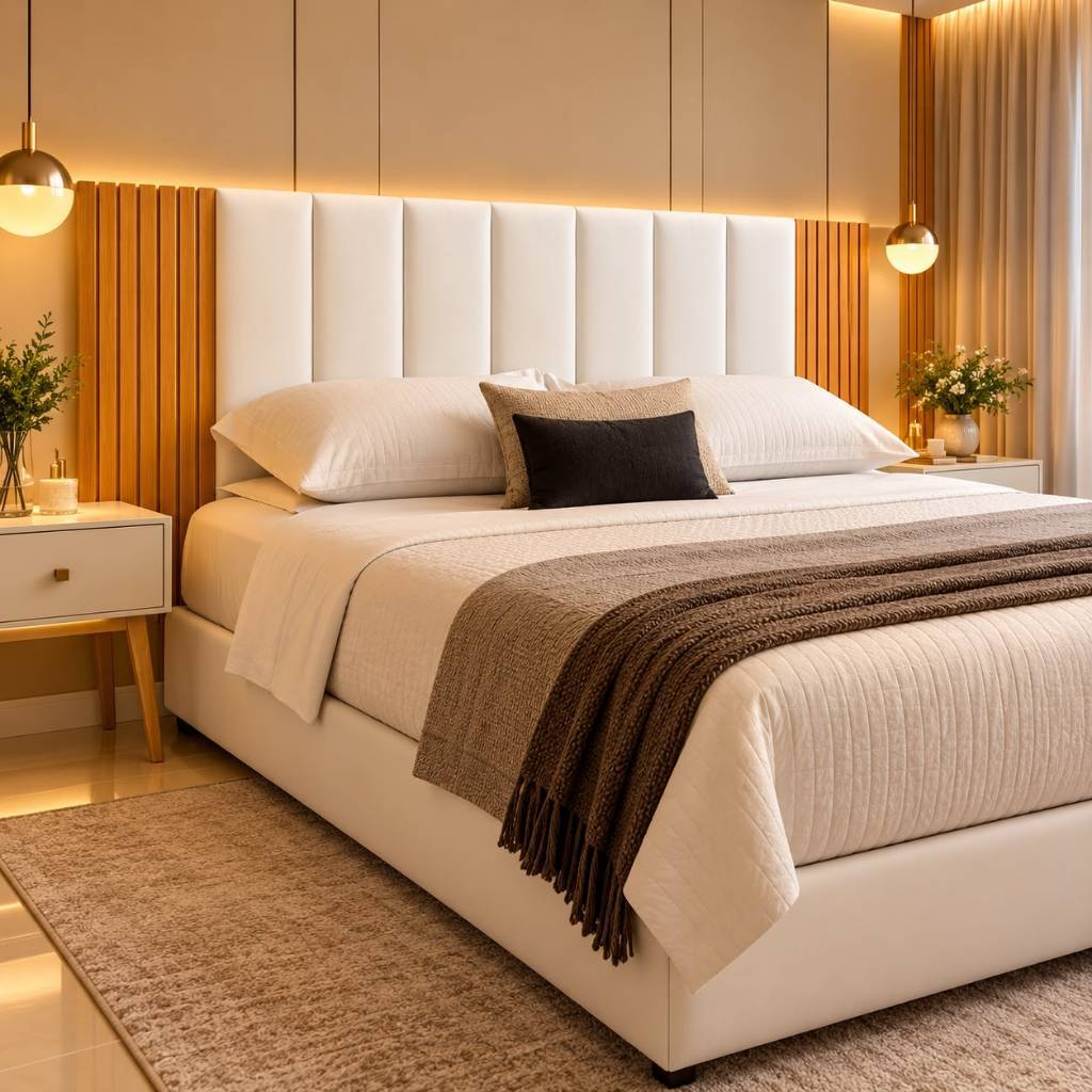 kit Completo Cabeceira + Painel Ripado MDF Para Cama Casal,Solteiro - ENVIO FULL