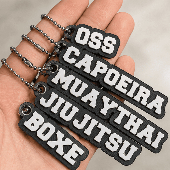 Chaveiro Tag Artes Marciais Jiu Jitsu Muay Thai Boxe Capoeira Atacado 20 a 50 Unidades – Chaveiro Esportivo para Revenda