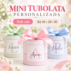 Kit Mini Tubolatas Personalizada | Diversos Temas |Maternidade Festa Lembrancinha | 5X6