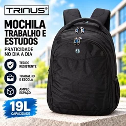 Mochila Masculina Reforçada Trabalho Faculdade Trinus