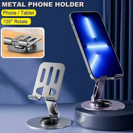 Suporte de Celular de Mesa Giratório 360° Ajustável Metal Antiderrapante para Celular e Tablet