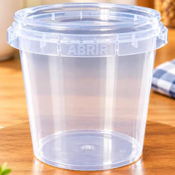 200 un Pote de Plástico Redondo com Tampa Lacre 220 ml Bolo no Pote